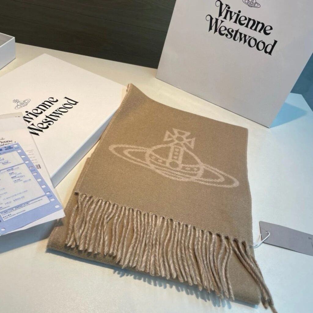 Vivienne Westwood Orb Logo Fringed Scarf